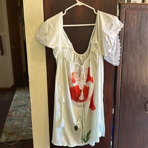 Chicyea woman top-lace sleeves-cord like rope tied with tassles - XL big. New